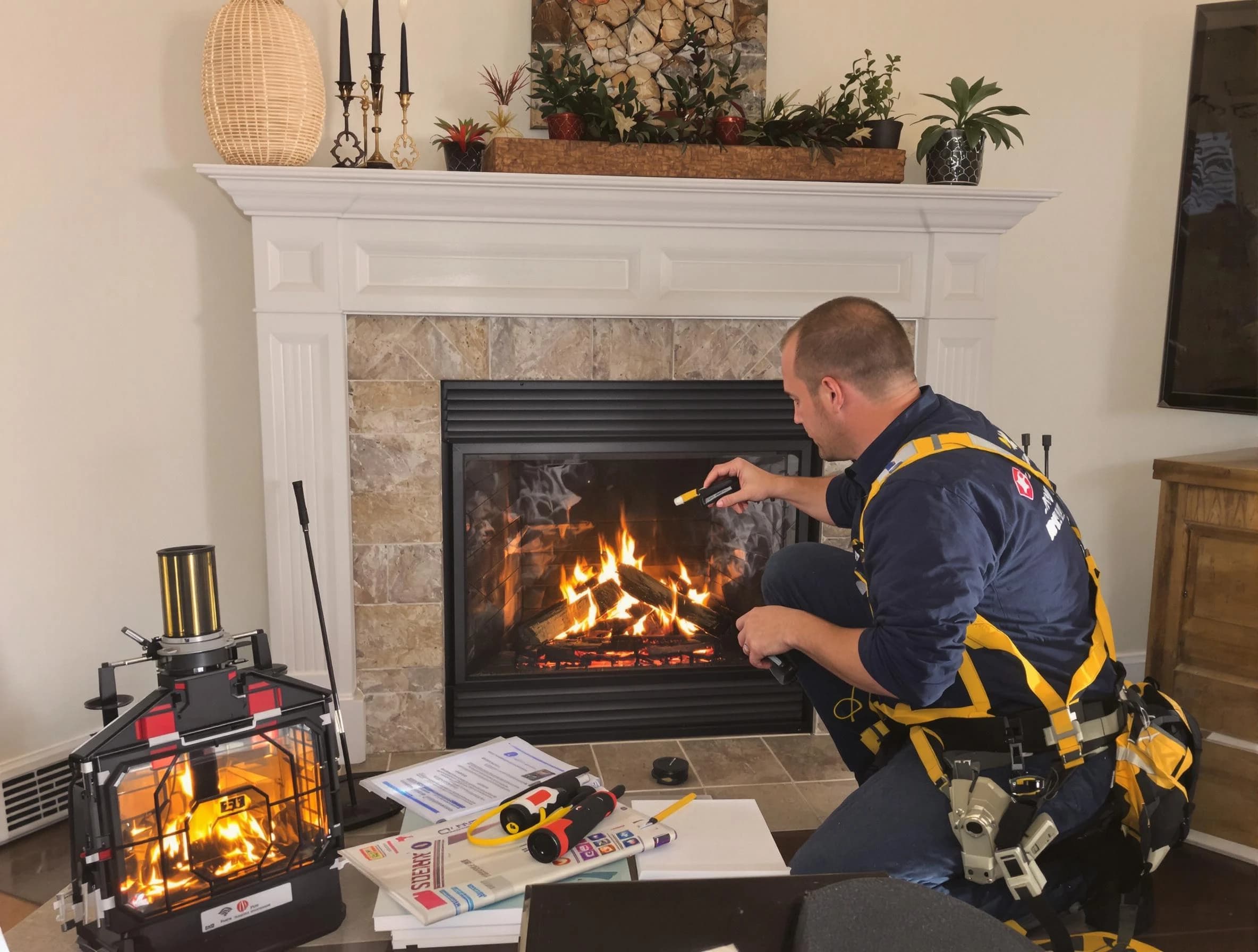 Safety-focused fireplace inspection by Acworth Chimney Sweep in Acworth, GA