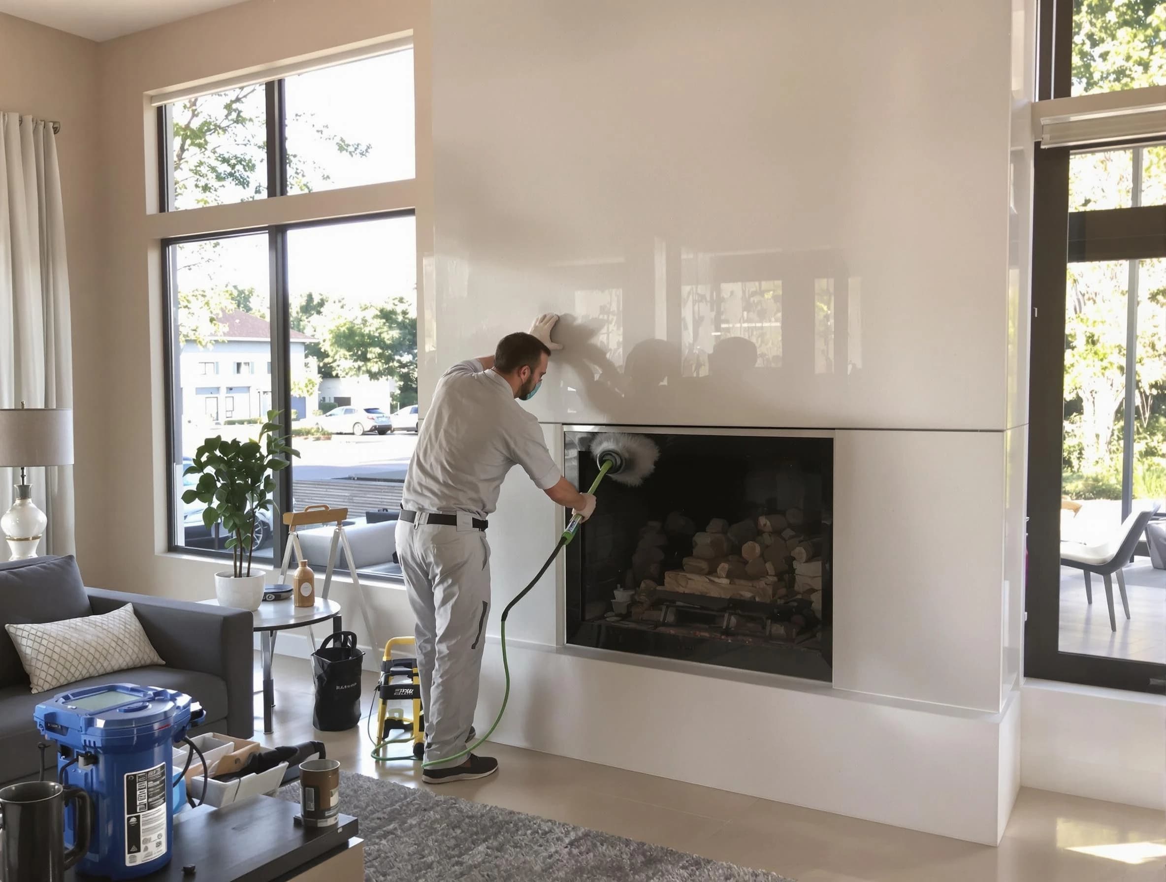 Acworth Chimney Sweep performing thorough soot removal in Acworth, GA