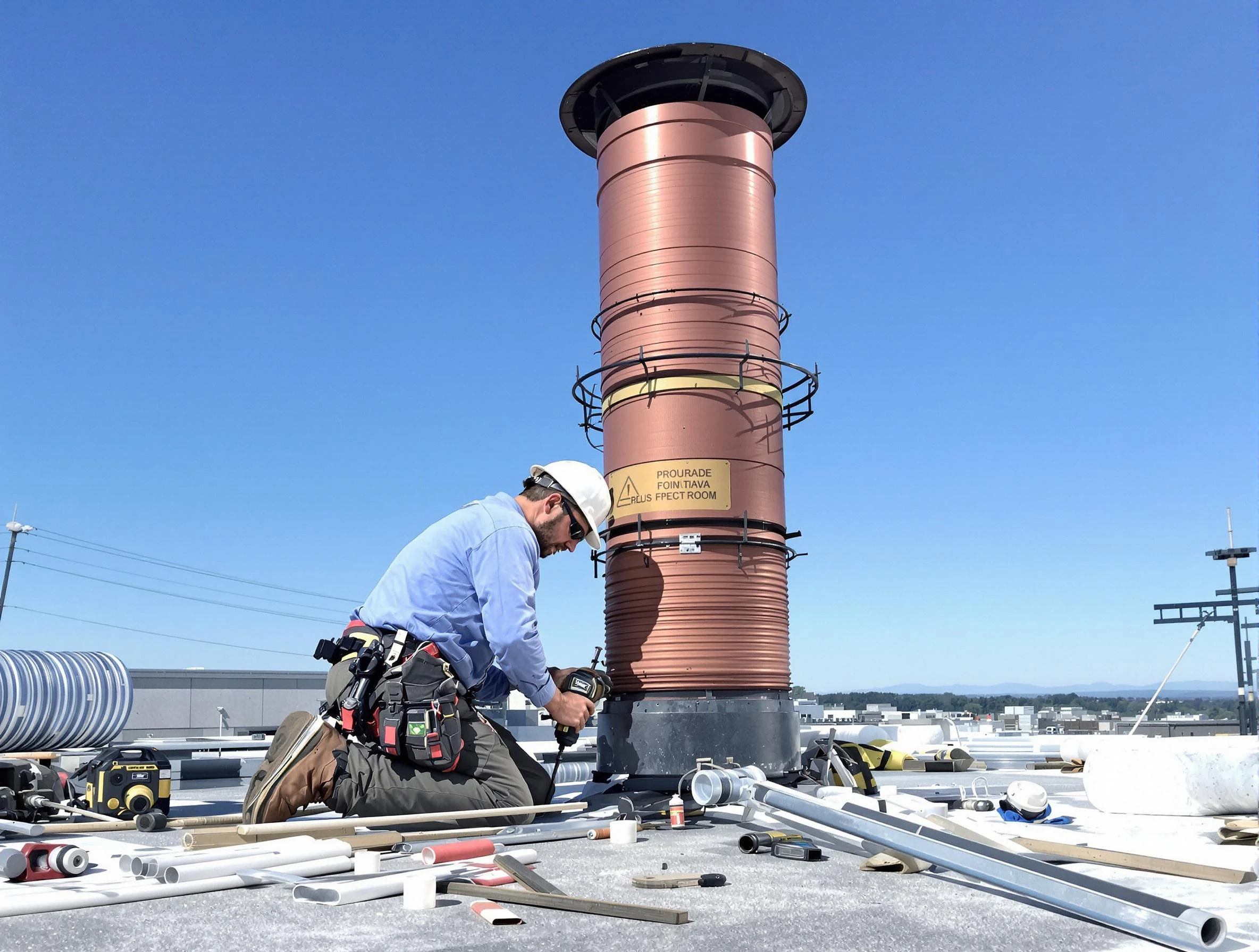 Installed chimney liner by Acworth Chimney Sweep in Acworth, GA