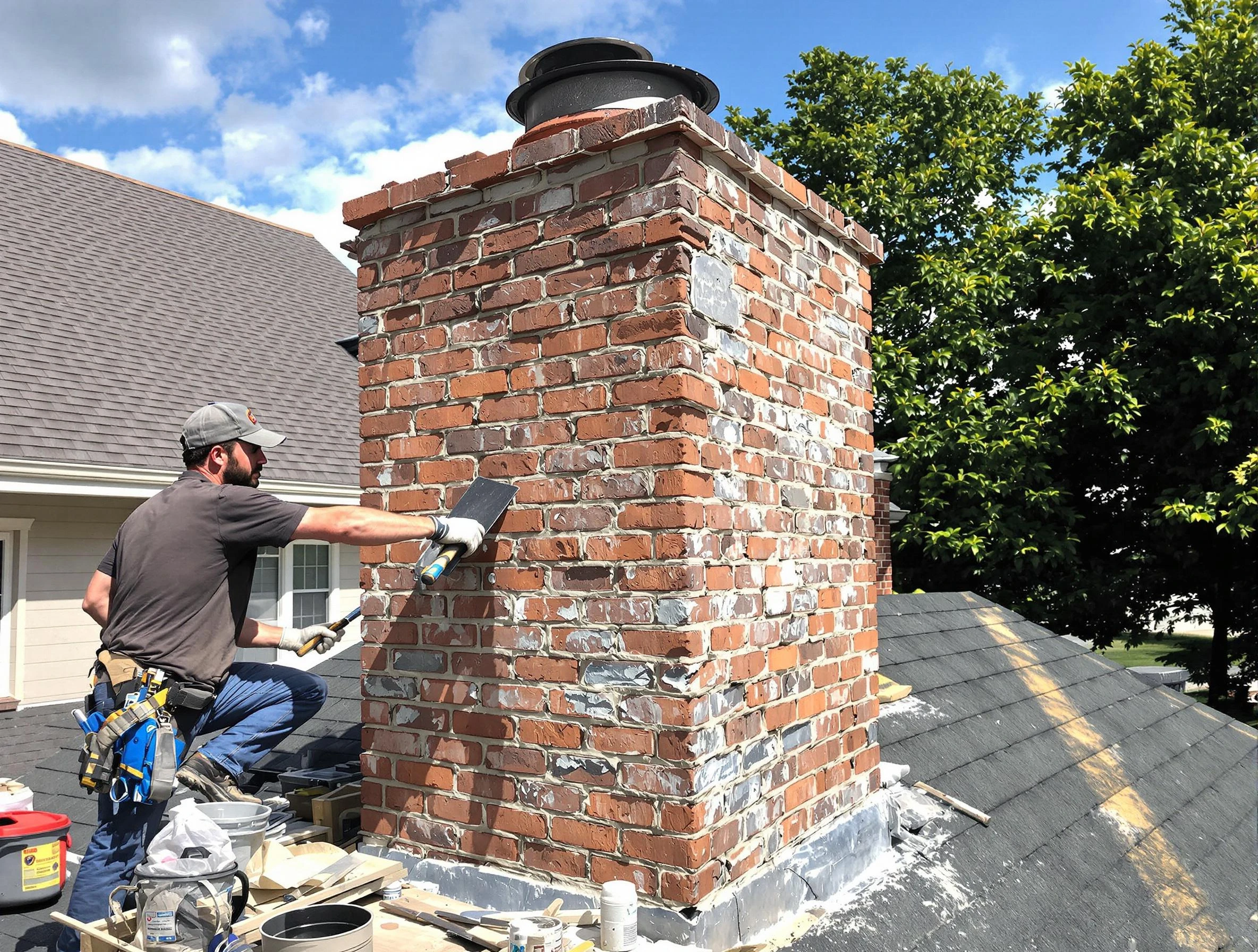 Completed chimney rebuild by Acworth Chimney Sweep in Acworth, GA