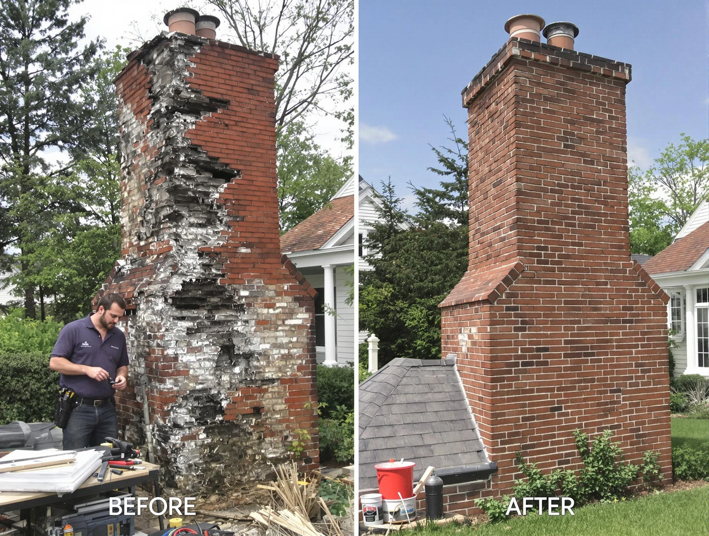 Acworth Chimney Sweep performing a full chimney restoration in Acworth, GA