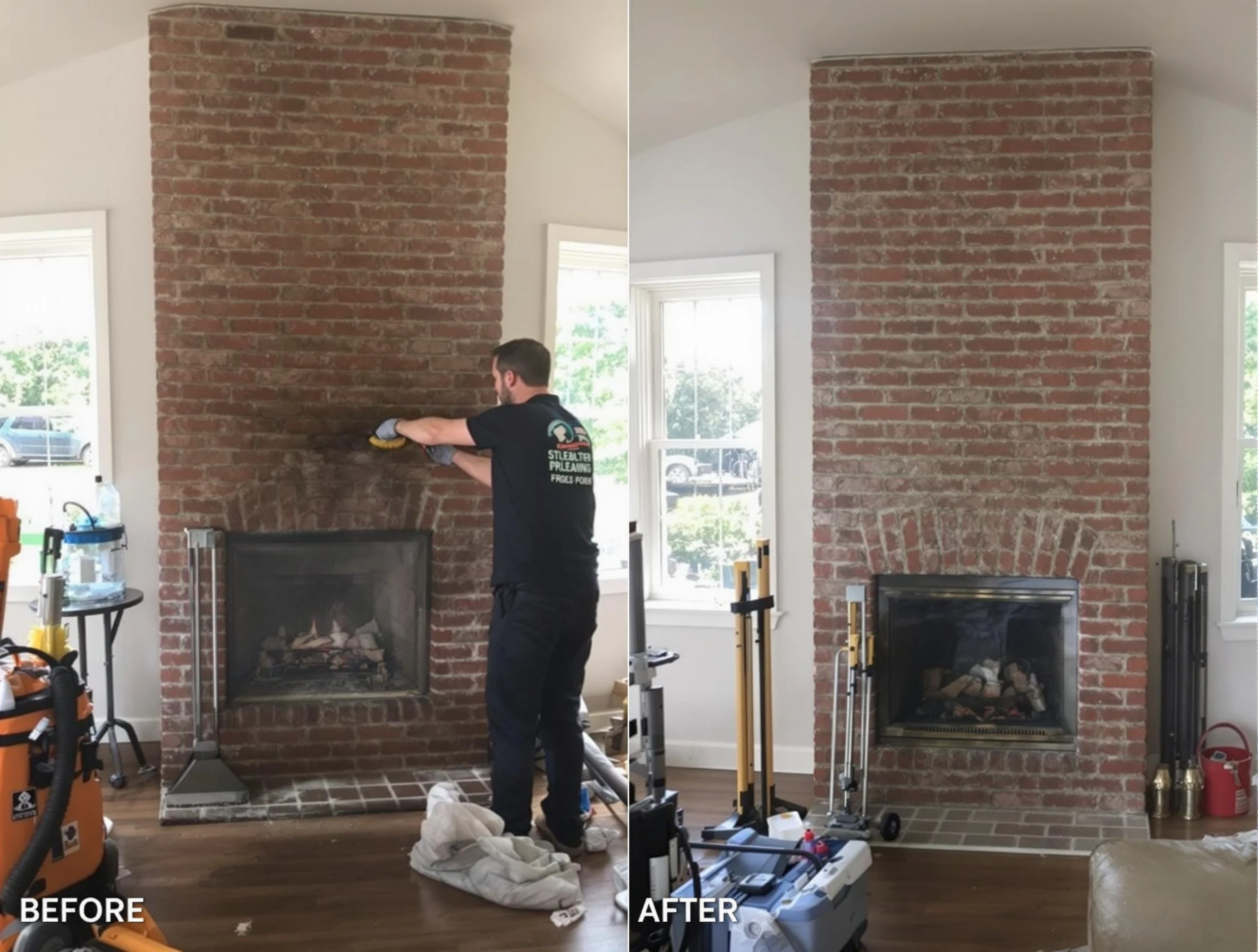 Finished chimney sweeping service by Acworth Chimney Sweep in Acworth, GA