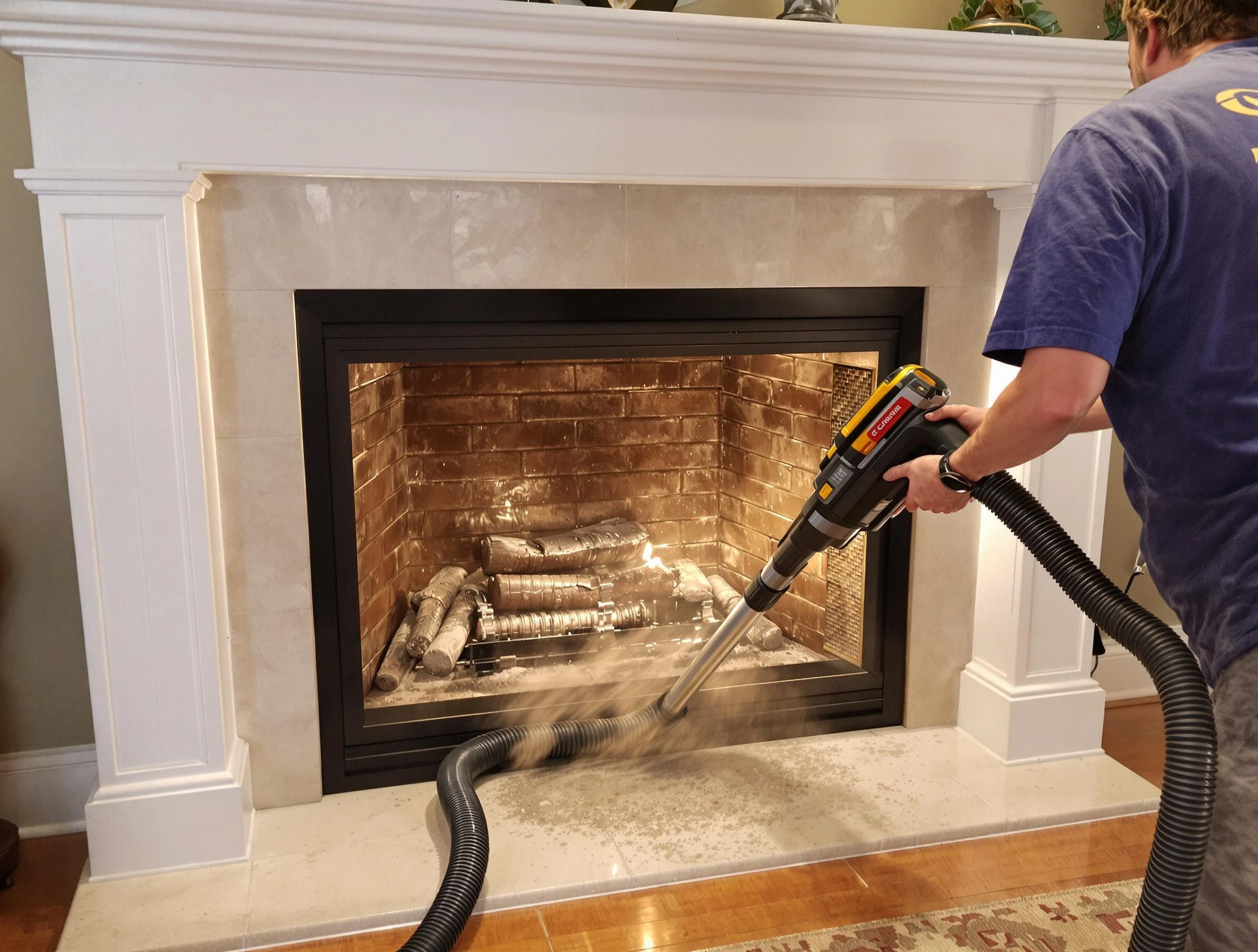 Fireplace cleaning performed by Acworth Chimney Sweep in Acworth, GA